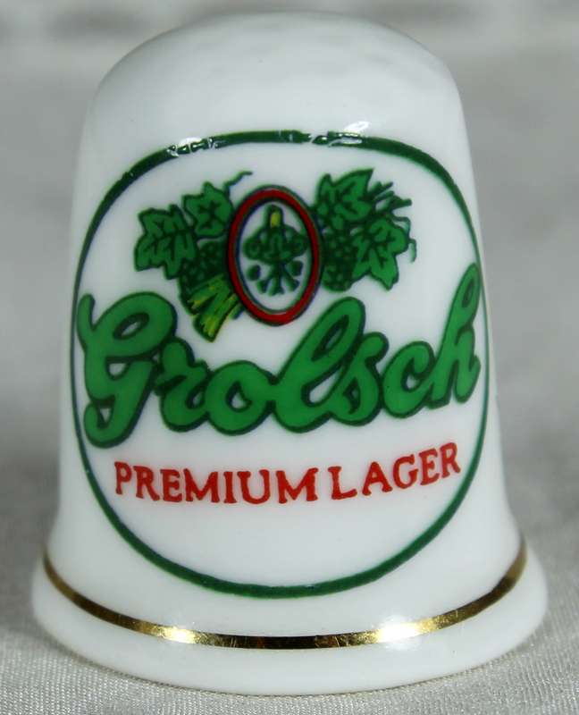 Bone China thimble - Grolsch premium lager