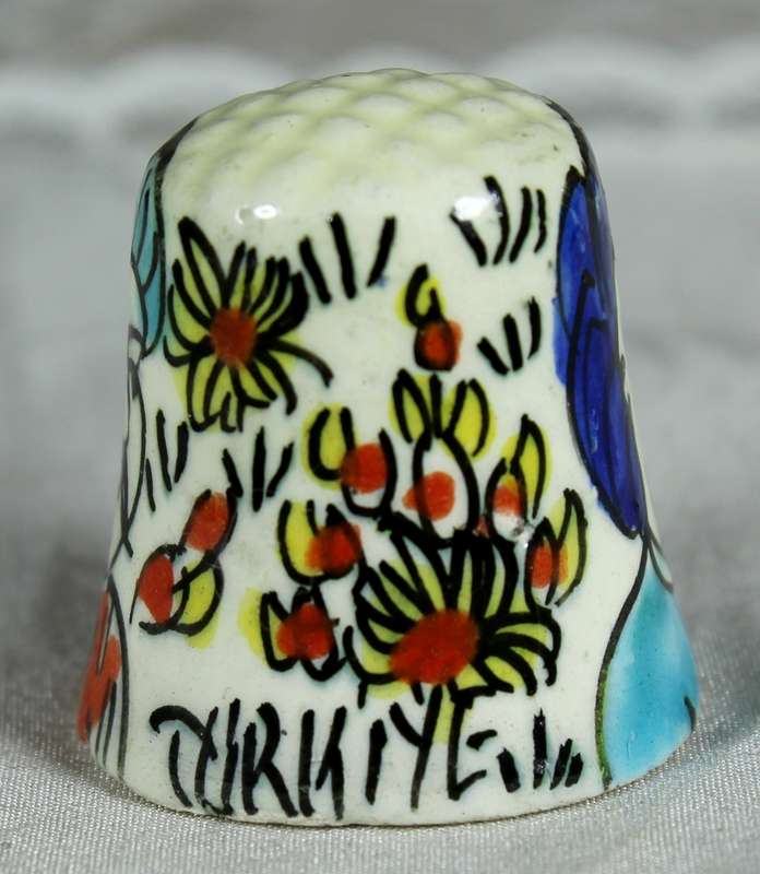 Bone China thimble - hand painted - Turkey