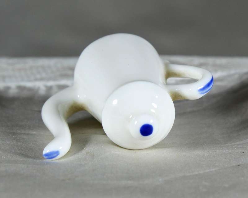 Miniature porcelain coffee pot with swallows
