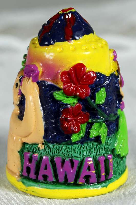 Bone China thimble - embossed - Hawaii
