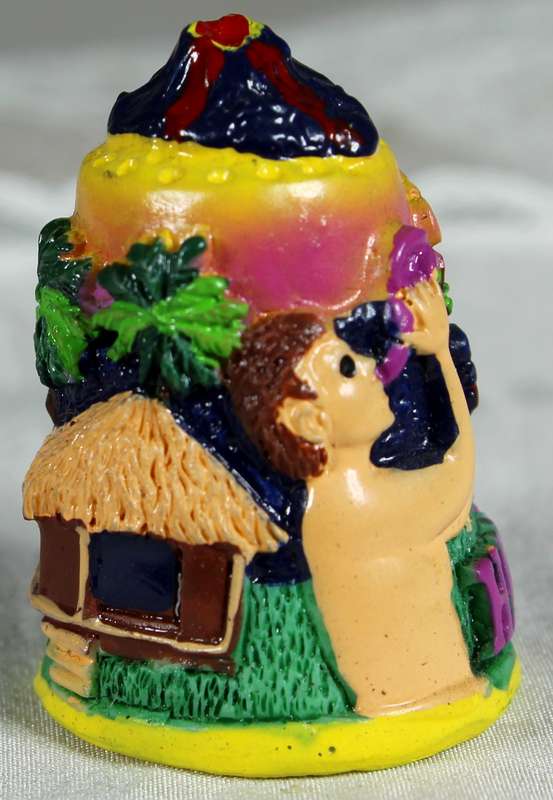 Bone China thimble - embossed - Hawaii