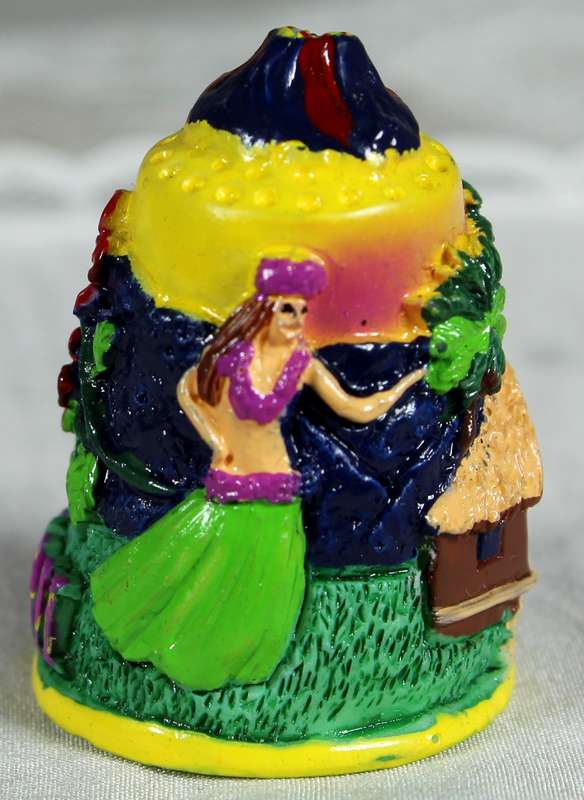 Bone China thimble - embossed - Hawaii
