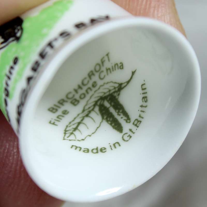 Bone China thimble - Birchcroft - St. Margaret's bay