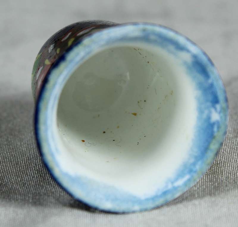 Bone China thimble - hand painted - cobalt blue