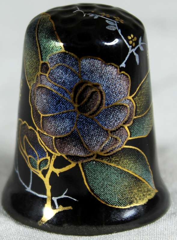 Bone China thimble - Cloissone type flowers