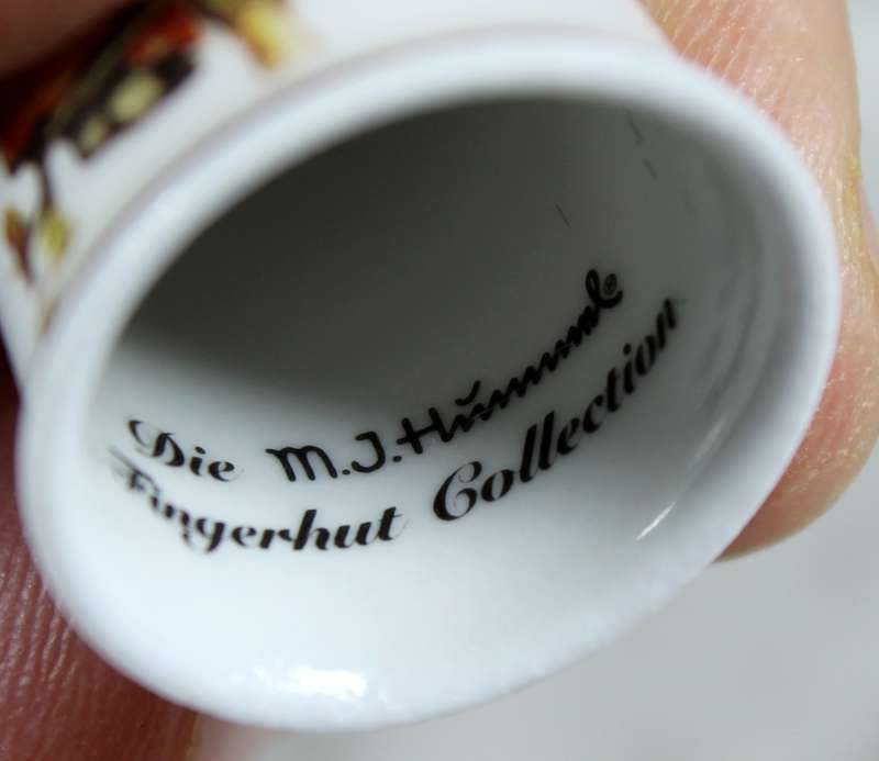 Bone China thimble - MJ Hummel - little girl on a branch