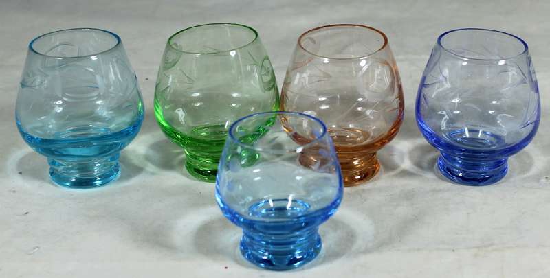 S.B. Ware - set of five shot glasses