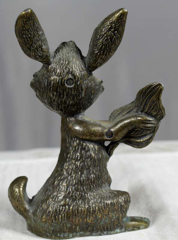 Vintage small brass heavy bunny - Med Dep Italy (Rare)