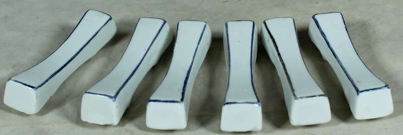 Set of blue & white porcelain knife rests