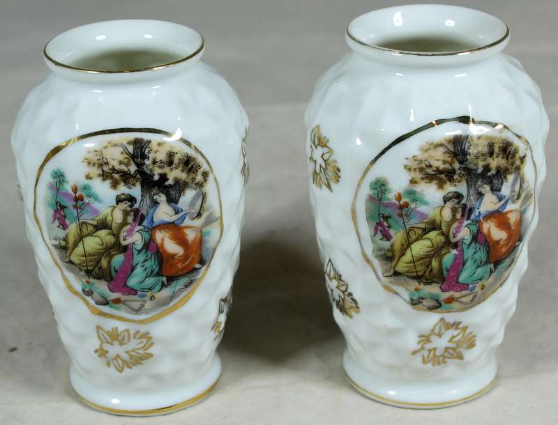 Lamode - Pair of hand painted posy vases