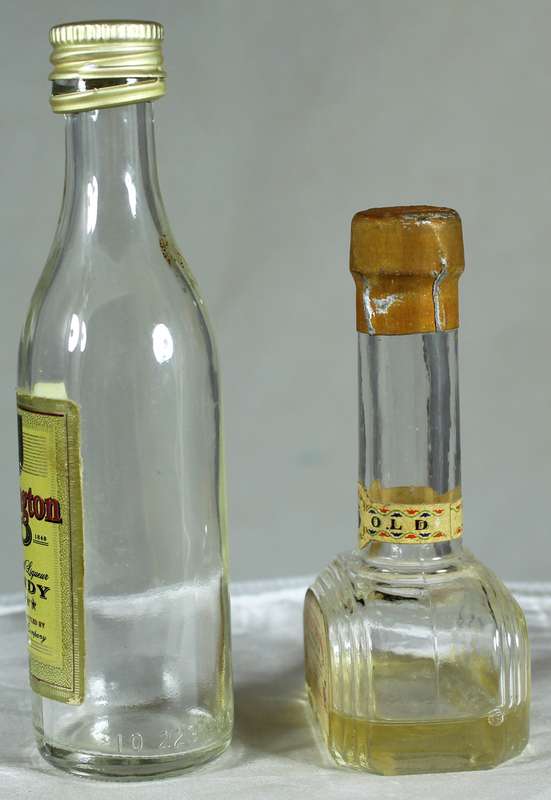 Mini liquor bottle - Empty - Pair of Barach & Wellington brandy