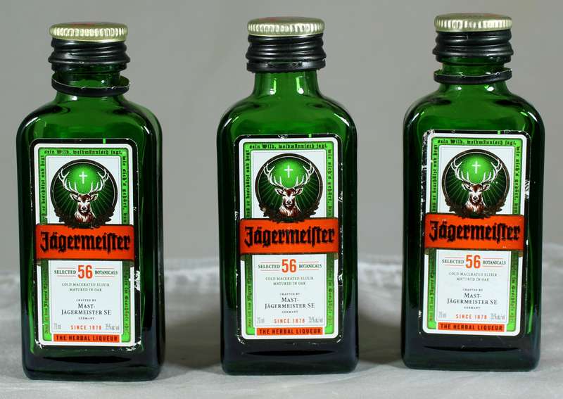Mini liquor bottle - Empty - Three Jagermeister Bottles