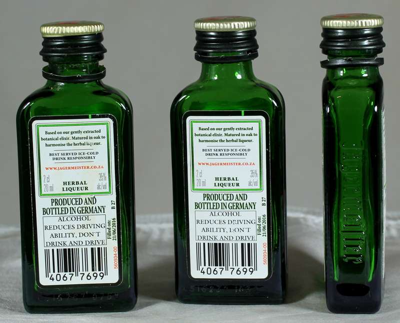 Mini liquor bottle - Empty - Three Jagermeister Bottles