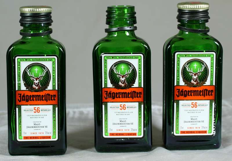 Mini liquor bottle - Empty - Three Jagermeister Bottles