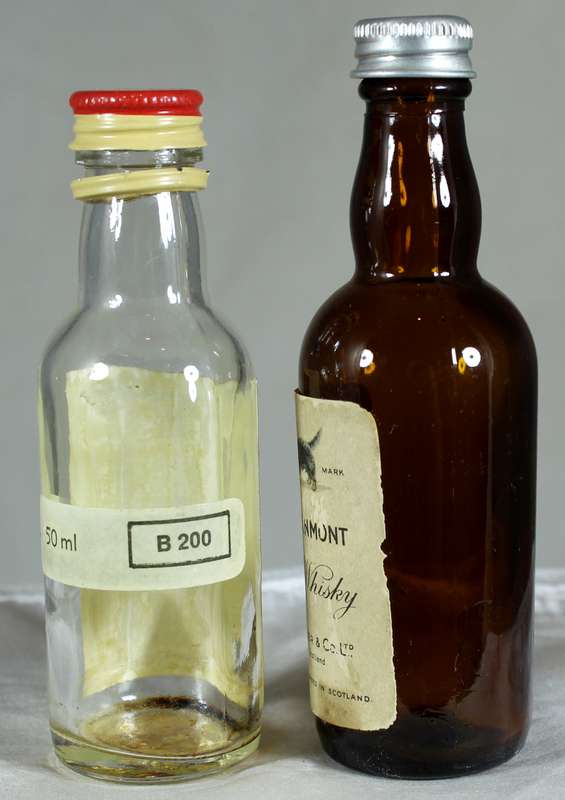 Mini liquor bottle - Empty - Pair of  Glenmorangie & Dandie Dinmont bottles