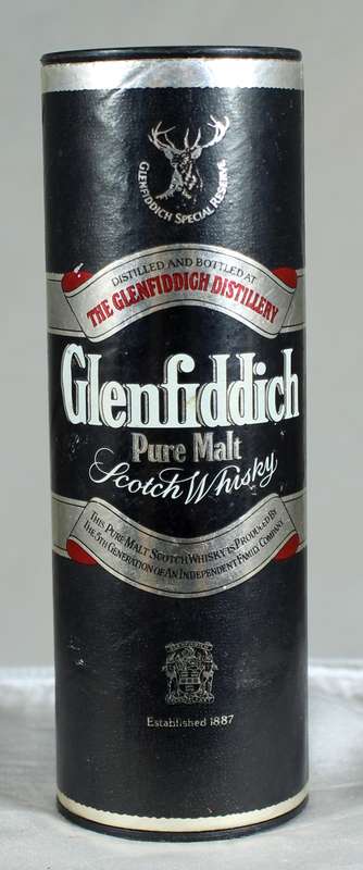 Mini liquor bottle - Empty - Glenfiddich cannister