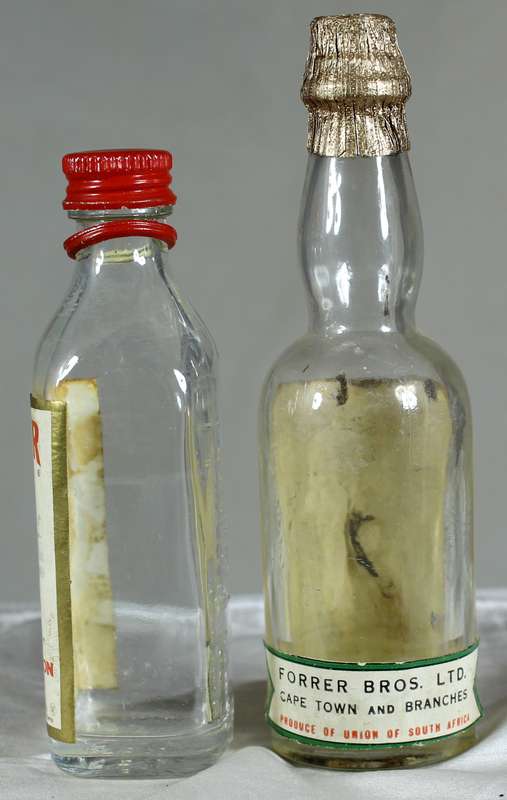 Mini liquor bottle - Empty - Pair of  Beefeater & Forrer's Gin bottles
