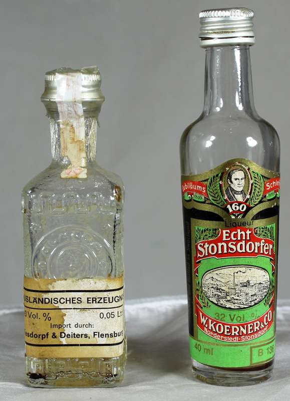 Mini liquor bottle - Empty - Pair of  Echt Stonsdorfer & Other bottles