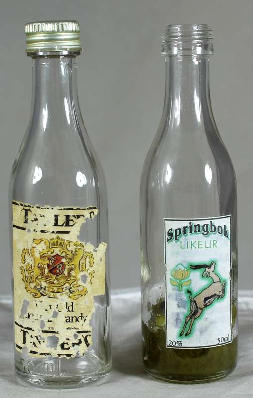 Mini liquor bottle - Empty - Pair of  Springbok Liqueur & Other bottles