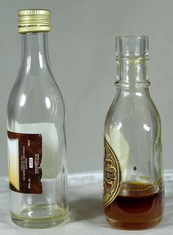 Mini liquor bottle - Empty - Pair of Glayva & Van Der Hum Bottles