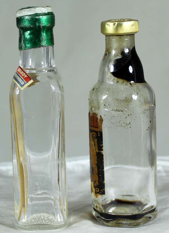Mini liquor bottle - Empty - Pair of Borovicka & Gamode bottles