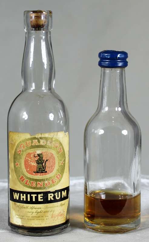 Mini liquor bottle - Empty - Pair of Squadron & other bottles