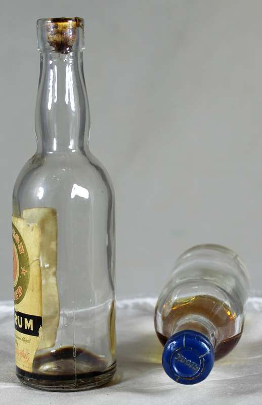 Mini liquor bottle - Empty - Pair of Squadron & other bottles