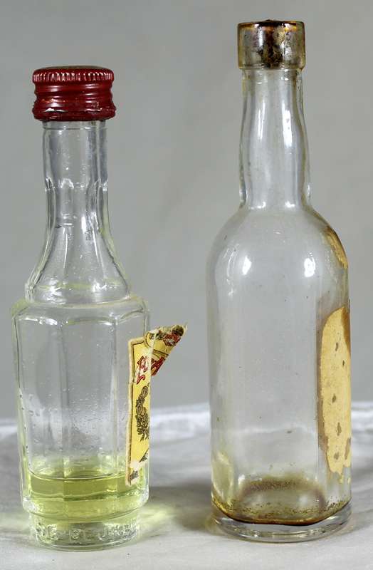 Mini liquor bottle - Empty - Pair of Empty bottles
