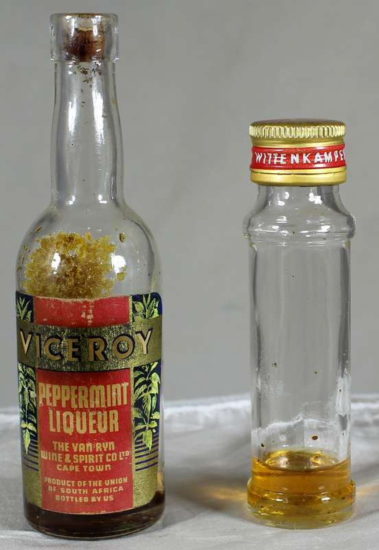 Mini liquor bottle - Empty - Pair of Wittenkamper & Viceroy bottles