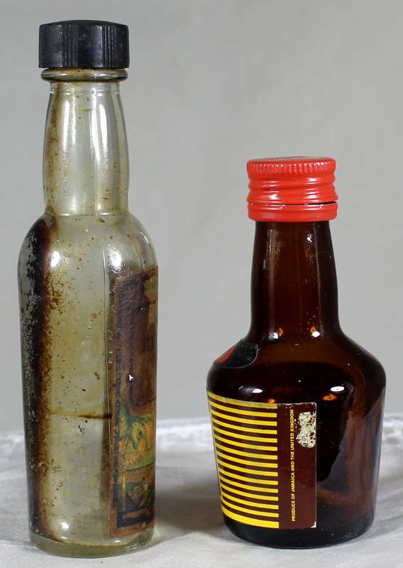 Mini liquor bottle - Empty - Pair of Tia Maria & Siegert bottles