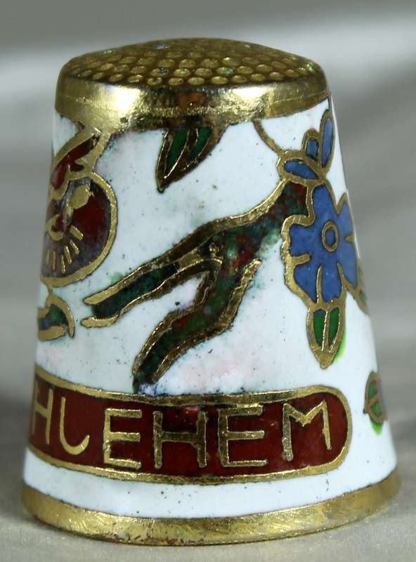 Cloisonne thimble - Bethlehem