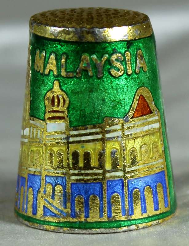 Cloisonne thimble - Malaysia towers