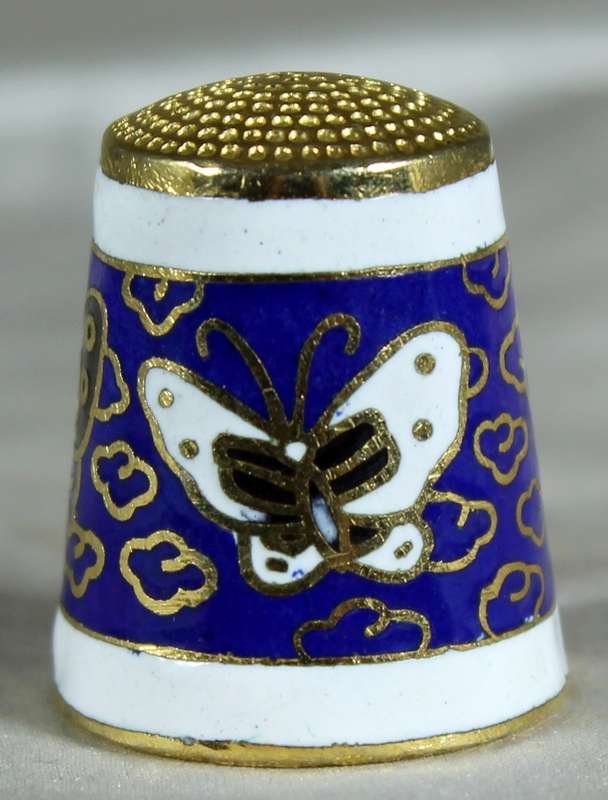 Cloisonne thimble - butterfly's