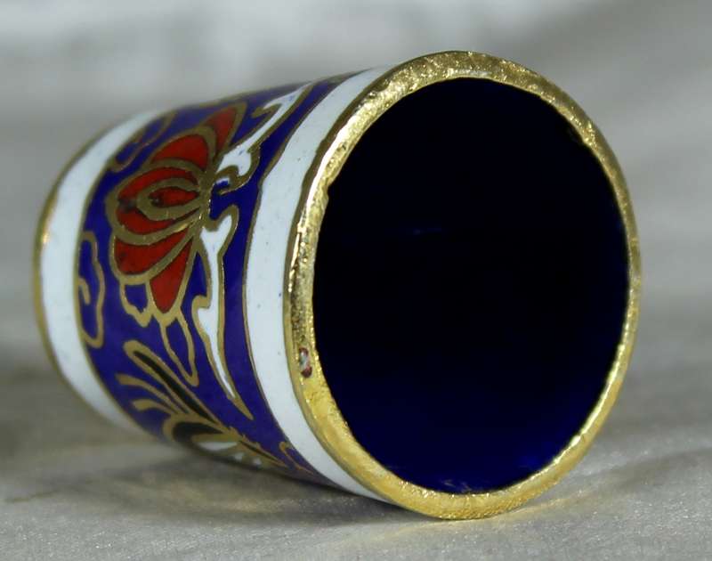 Cloisonne thimble - butterfly's