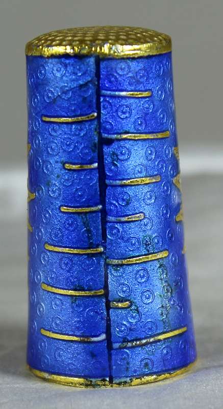Cloisonne tall thimble - sun face
