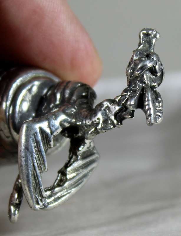 Metal thimble - dragon on castle tower