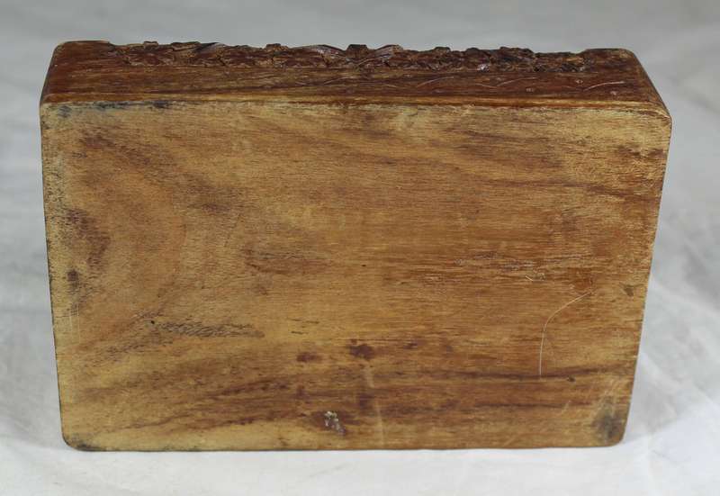 Small carved wood jewelry box