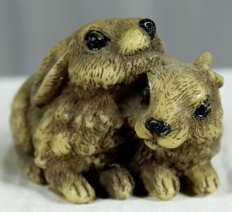 Miniature two bunnies