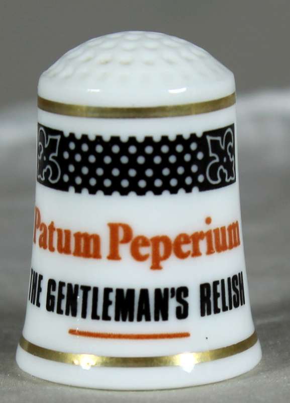 Advertising thimble - Elsenham Patum Peperium (FP 1982)