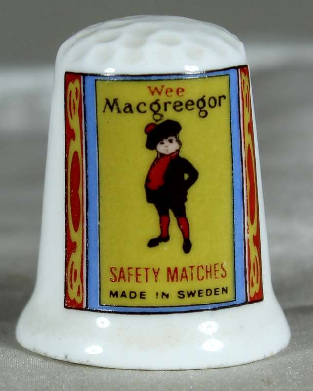 Advertising thimble - Macgreegor safety matches - Palgrave