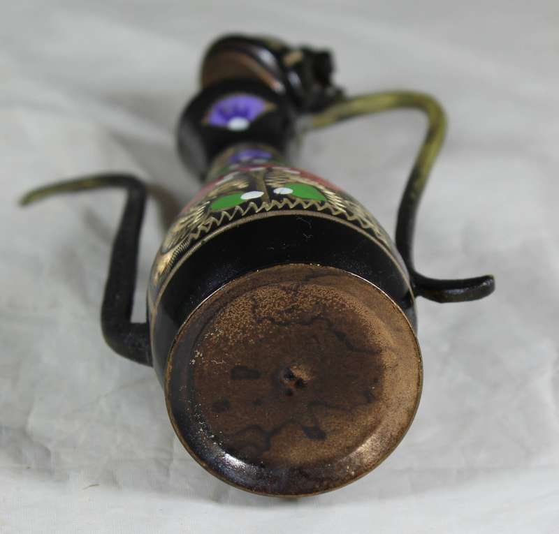 Small painted copper kettle