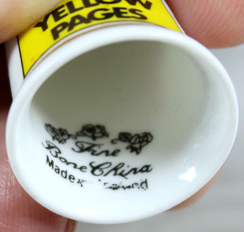 Advertising thimble - Yellow pages