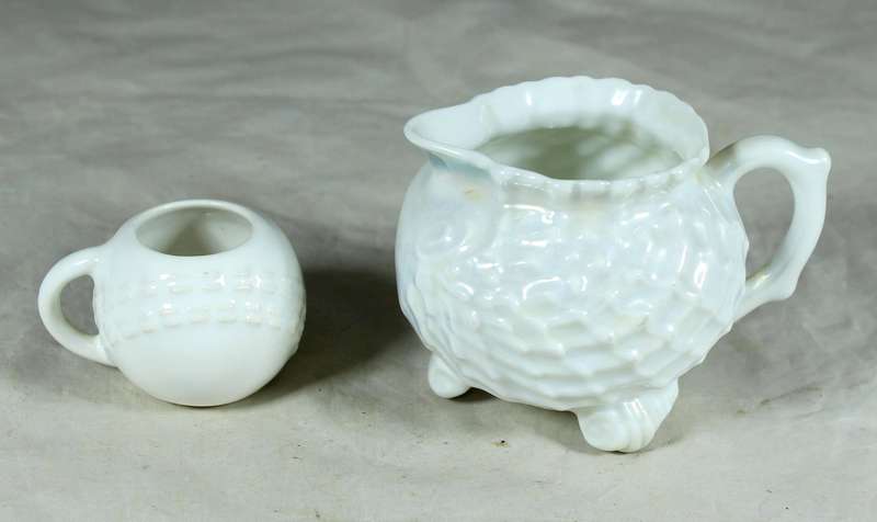 Small luster ware milk jug and cup