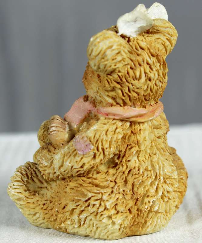 Little girl bear with bow & teddy in sock