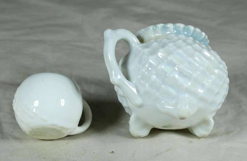 Small luster ware milk jug and cup