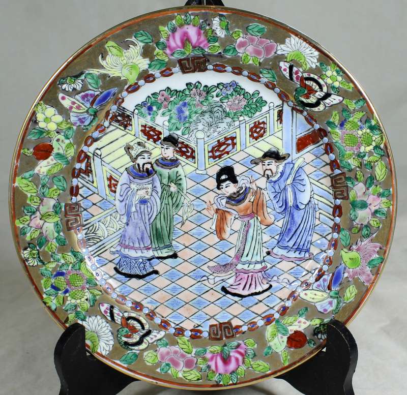 Chinese embossed display plate