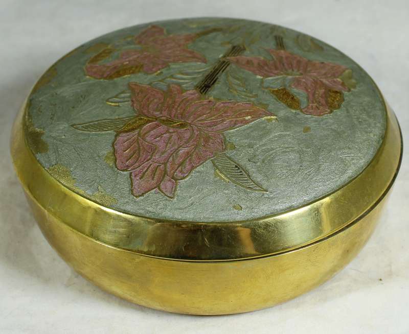 Cloisonne style powder bowl