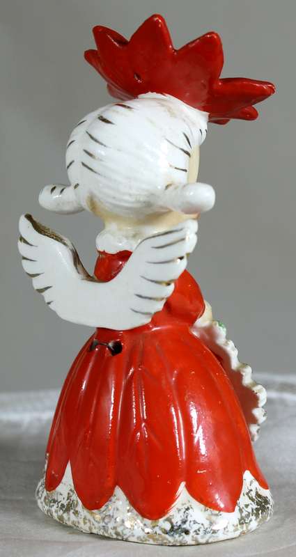 Porcelain angel in red - bell