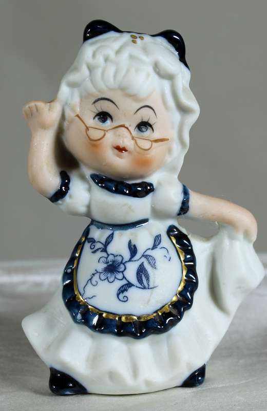 Capodimante style of little girl dressed up as grandma