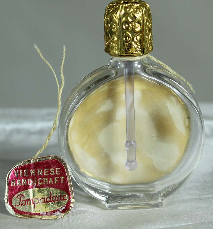 Hand crafted Pompadour miniature perfume bottle